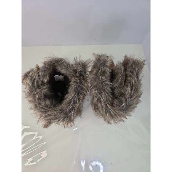 Northside Womens Snow Boot Size 6 Light Brown Gray Faux Fur Trim  Lace Up NWOT - Picture 8 of 10